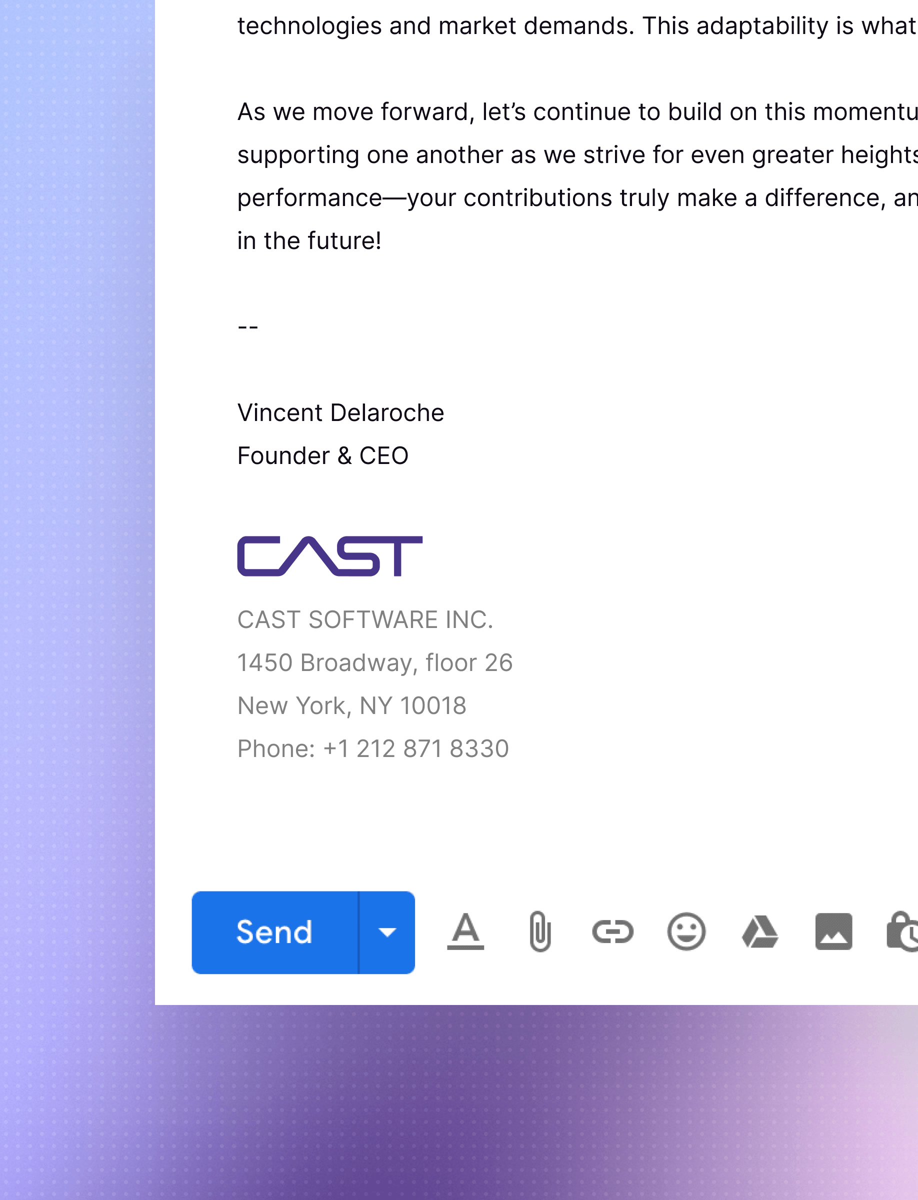 Cast Email Signature